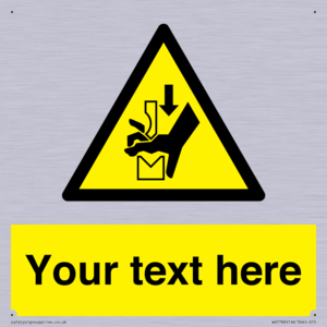 Custom warning hand crushing between press brake tool